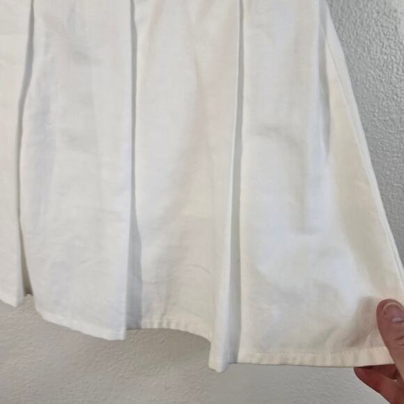 Lands' End Oxford Pleated Skort Women's 10 White Ribbon Belt Pickleball Tennis - Picture 3 of 12